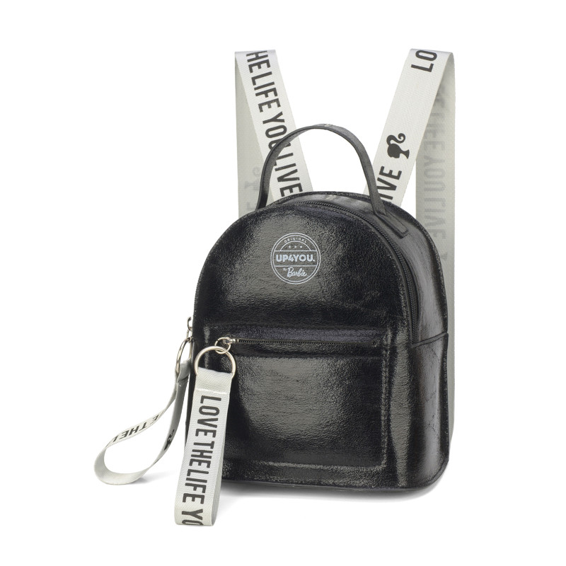 speaker Pour Management Mini mochila feminina metalizada Barbie ms45804 preta