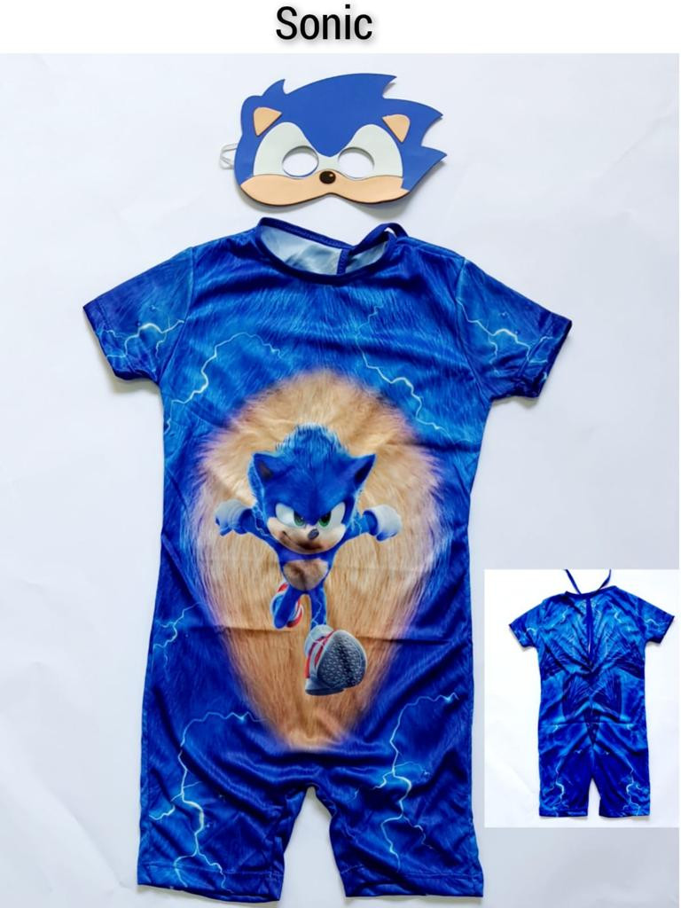 Fantasia Temática Sonic Infantil Masculina Heróis Barato Menino Promoção