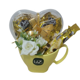 Kit Bowl com coração de chocolate