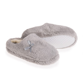 Pantufa Feminina de Quarto Agnes Cinza 36-37 Antiderrapante com Pelúcia Quentinha