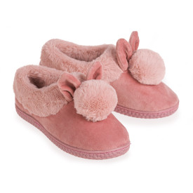 Pantufa Feminina Botinha Dandara 34-35 Rosa Peluciada Antiderrapante by Europa