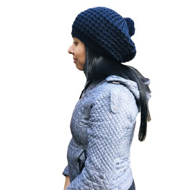 Boina Francesa Feminina Gorro Touca De Lã Tam.Único Azul