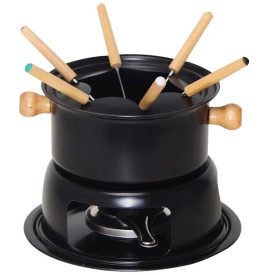 Aparelho Fondue Alpes Aço Carbono Preto 11 Pçs Wincy Ref.10002