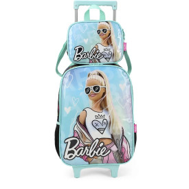 Kit Mochila de Rodinha Infantil feminina Barbie by Luxcel 39102