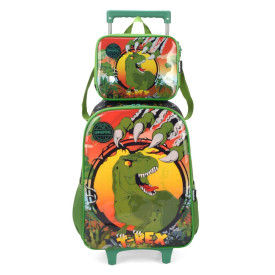 Kit Mochila Rodinha e Lancheira Dinossauro Up4You Ref.39342