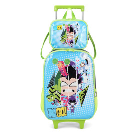 Kit Mochila de Rodinha Infantil Masculina Jovens Titãs Luxcel 39702
