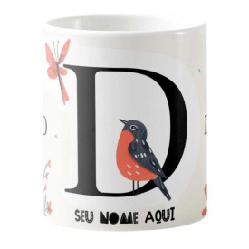 Caneca Estampada Personalizável 325ml - Letra D