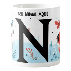 Caneca Estampada Personalizável 325ml - Letra N