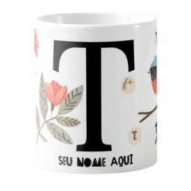 Caneca Estampada Personalizável 325ml - Letra T