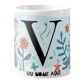 Caneca Estampada Personalizável 325ml - Letra V