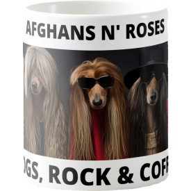 Caneca Estampada 325ml Pets Rock Café - Afghans N' Roses (Afghan Hounds)