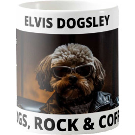 Caneca Estampada 325ml Pets Rock Café - Elvis Dogsley