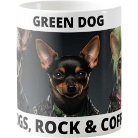 Caneca Estampada 325ml Pets Rock Café - Green Dog