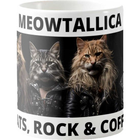 Caneca Estampada 325ml Pets Rock Café - Meowtallica