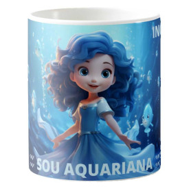 Caneca Estampada 325ml dos Signos do Zodíaco Feminina - Aquário