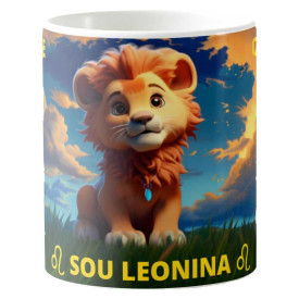 Caneca Estampada 325ml dos Signos do Zodíaco Feminina - Leão