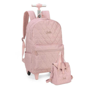 Kit  Mochila De Rodinha e Lancheira Barbie Luxcel Ref 46822