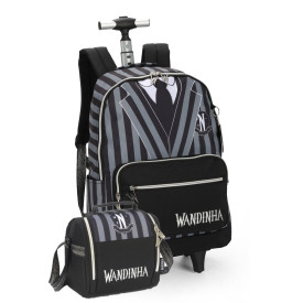 Kit Mochila de Rodinha Wandinha Addams by Luxcel Ref.47264