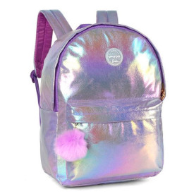 Mochila Feminina Holográfica Lilás da Barbie by Up4You Ref.45995