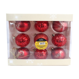 Kit de Bolas de Natal Decoradas 9 Peças Wincy Ref.85003