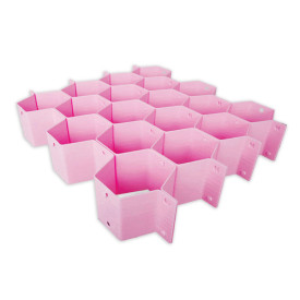 Organizador de gavetas colmeia 8 pçs ROSA  OGA3007