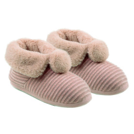 Pantufa Botinha Feminina 39-40 Rosa Antiderrapante com Pelúcia GZT