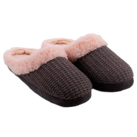 Chinelo Feminino Pantufa de Quarto Cinza 39-40 Antiderrapante Modelo Canoa Inverno GZT