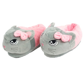 Pantufa Infantil Feminina Bota Antiderrapante Gato Rosa 25-26 GZT