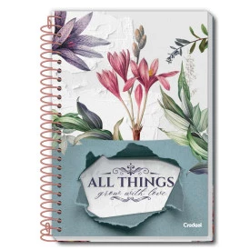 Caderno Universitário Espiral Capa Dura 80F Botanical 279755