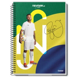 Caderno Universitário Capa dura 80F Neymar 286920 Cor:Amarelo