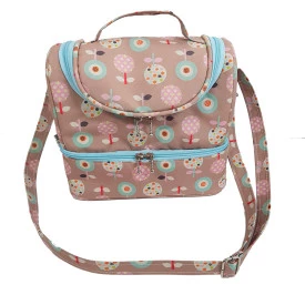 Bolsa Térmica Lancheira 2 Compartimentos Estampa Floral Happy Bee