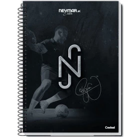 Caderno Universitário Capa dura 80F Neymar 286920 Cor:Amarelo