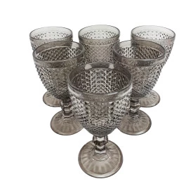 Jogo taça para vinho e água  320ml Cinza Hauskraft 6 peças