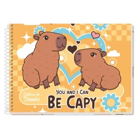 Caderno Desenho Espiral Capa Dura Sem pauta 80F Capivara 286159