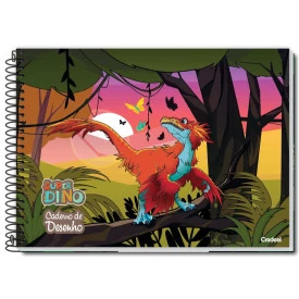Caderno Desenho Espiral Capa Dura Sem pauta 80F Dino 280515
