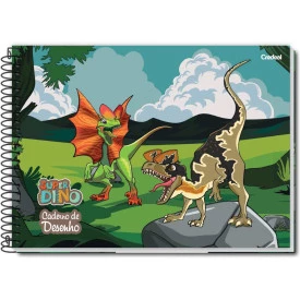 Caderno Desenho Espiral Capa Dura Sem pauta 80F Dino 280515