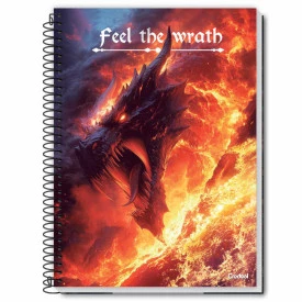 Caderno Universitário Espiral Capa Dura 10M 160F Dragões 277874