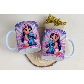 Caneca Estampada Stitch Angel Princesa 325ml