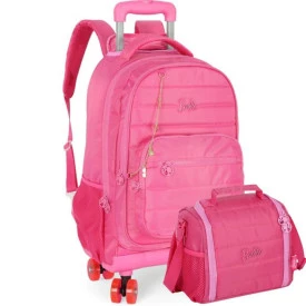 Kit Mochila Rodinha e Lancheira Barbie By Luxcel Ref 47717