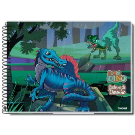 Caderno Desenho Espiral Capa Dura Sem pauta 80F Dino 280515