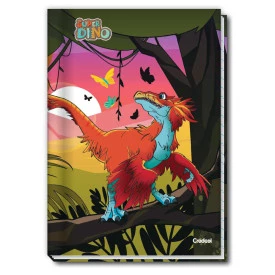 Caderno Universitário Brochura Capa Dura 80F Dino 282526