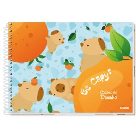 Caderno Desenho Espiral Capa Dura Sem pauta 80F Capivara 286159