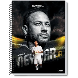 Caderno Universitário Capa dura 80F Neymar 286920 Cor:Amarelo