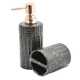 Kit de Banheiro 2 Peças Preto em Cerâmica FWB