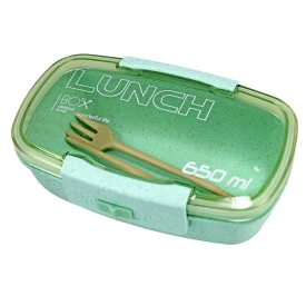 Pote Marmita 650ml com Trava e Talheres Verde Jacki Design