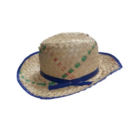 Chapéu Palha Infantil Unissex Malandrinho Festa Junina Maza - Azul