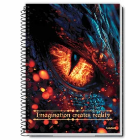 Caderno Universitário Espiral Capa Dura 10M 160F Dragões 277874