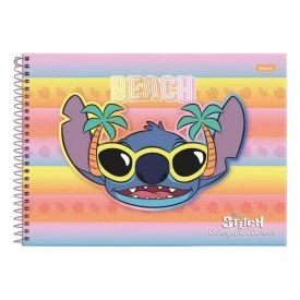 Caderno de Desenho Stitch Espiral Capa Dura 80 Folhas Forini