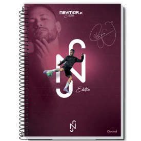Caderno Universitário Capa dura 80F Neymar 286920 Cor:Amarelo