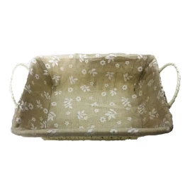 Cesta de Pães Retangular com Pano Estampado